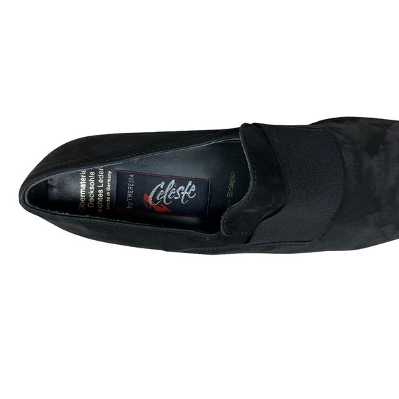 Theresia Celeste Ida Loafer Black Nubuck Leather Block Heel Women Size UK6.5 - Picture 6 of 8
